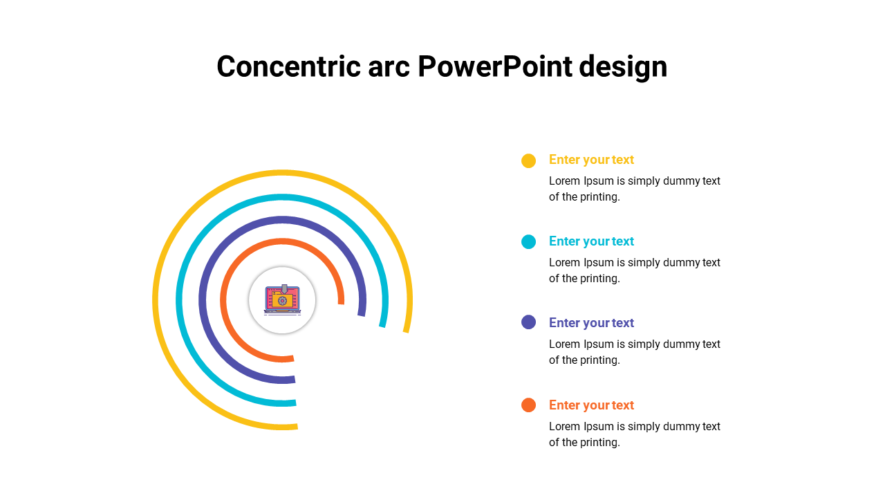 Attractive Concentric Arc PowerPoint Design Template